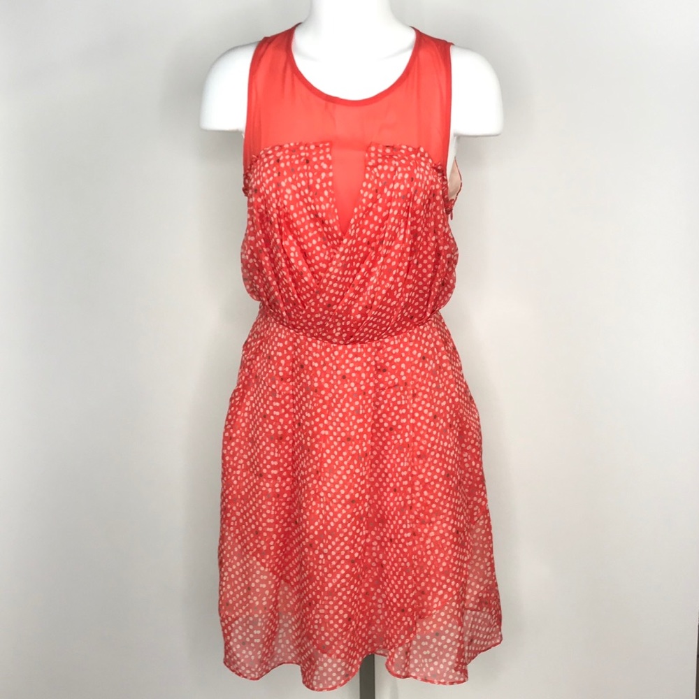 Sugar Lips Sleeveless Dress Orange PolkaDot